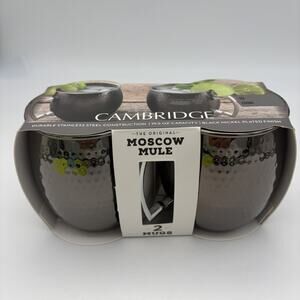 2 Cambridge The Original Moscow Mule Black Nickel Plated Mugs 19.5oz New